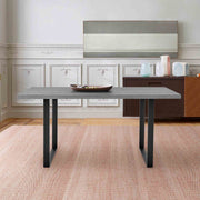 Fenton Dining Table with Gray Top and Black Base - Furniture City (CA)l