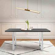 Fenton Dining Table with Charcoal Top and Brushed Stainless Steel Base - Furniture City (CA)l