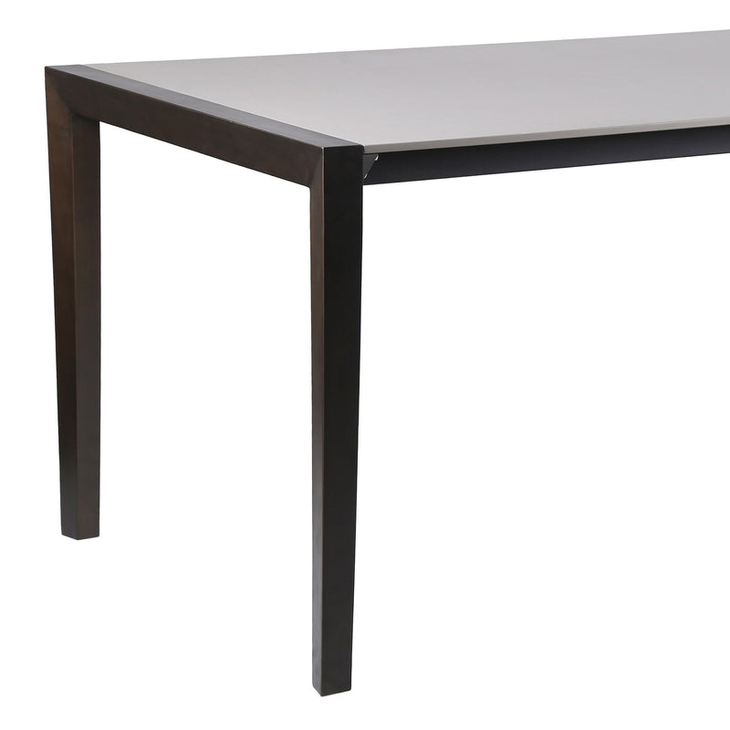 Fineline Indoor Outdoor 80" Rectangle Dining Table in Dark Eucalyptus Wood and Super Stone - Furniture City (CA)l