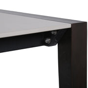 Fineline Indoor Outdoor 80" Rectangle Dining Table in Dark Eucalyptus Wood and Super Stone - Furniture City (CA)l