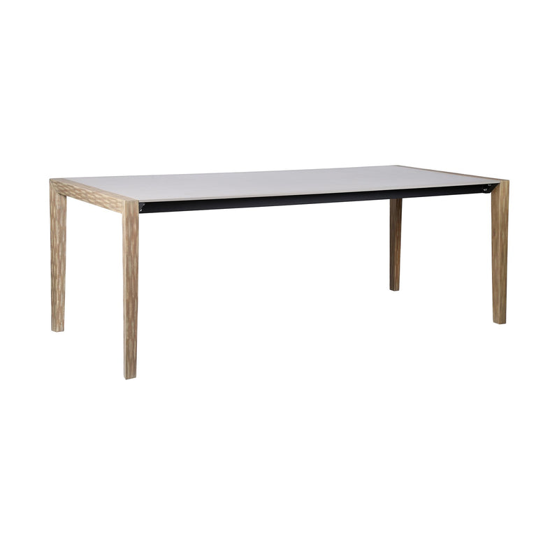 Fineline Indoor Outdoor 80" Rectangle Dining Table in Light Eucalyptus Wood and Super Stone - Furniture City (CA)l