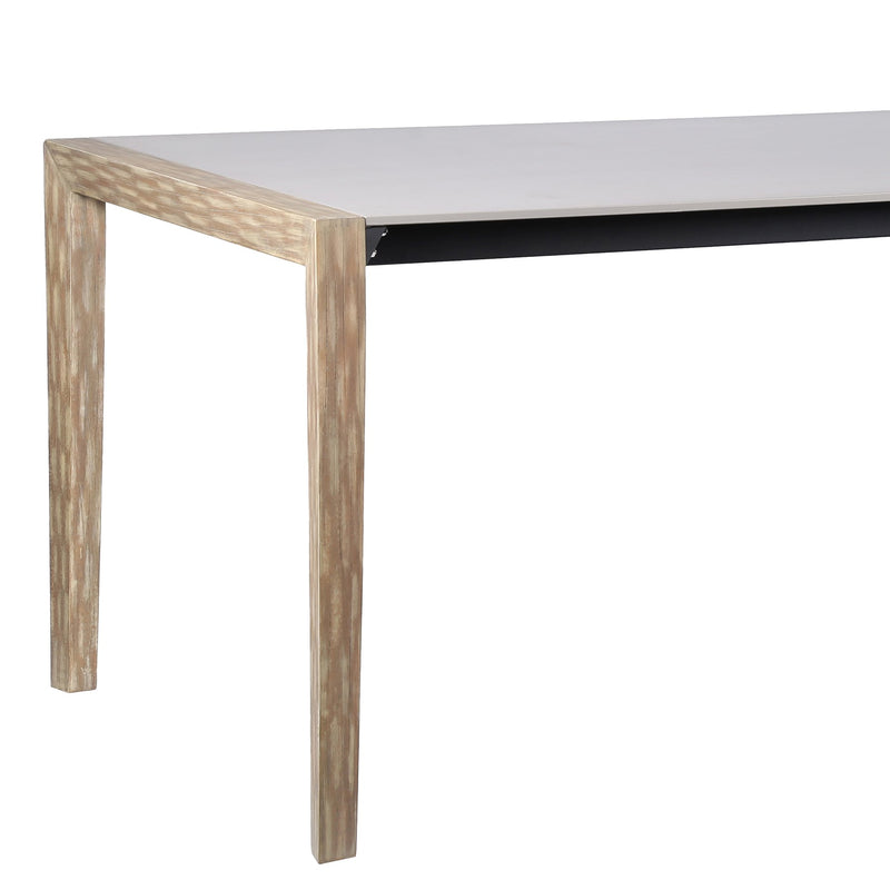Fineline Indoor Outdoor 80" Rectangle Dining Table in Light Eucalyptus Wood and Super Stone - Furniture City (CA)l