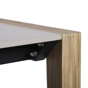 Fineline Indoor Outdoor 80" Rectangle Dining Table in Light Eucalyptus Wood and Super Stone - Furniture City (CA)l