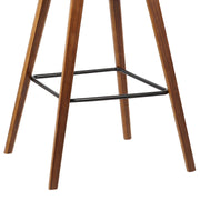 Fox 28.5" Bar Height Brown Faux Leather and Walnut Wood Mid-Century Modern Bar Stool - Furniture City (CA)l
