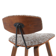 Fox Modern Swivel Counter Height Bar Stool with Speckled Brown Upholstered Seat and Walnut Wood Frame - Furniture City (CA)l