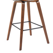 Fox Modern Swivel Bar Height Stool with Speckled Brown Upholstered Seat and Walnut Wood Frame - Furniture City (CA)l
