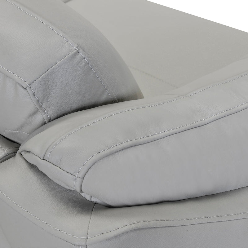 Franz 87" Modern Dove Gray Genuine Leather Sofa - Furniture City (CA)l