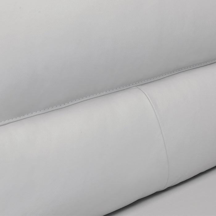 Franz 87" Modern Dove Gray Genuine Leather Sofa