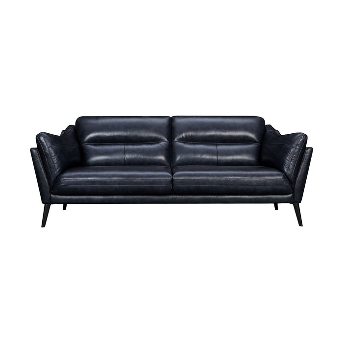 Franz 87" Modern Blue Genuine Leather Sofa