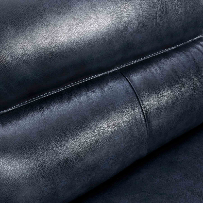 Franz 87" Modern Blue Genuine Leather Sofa - Furniture City (CA)l