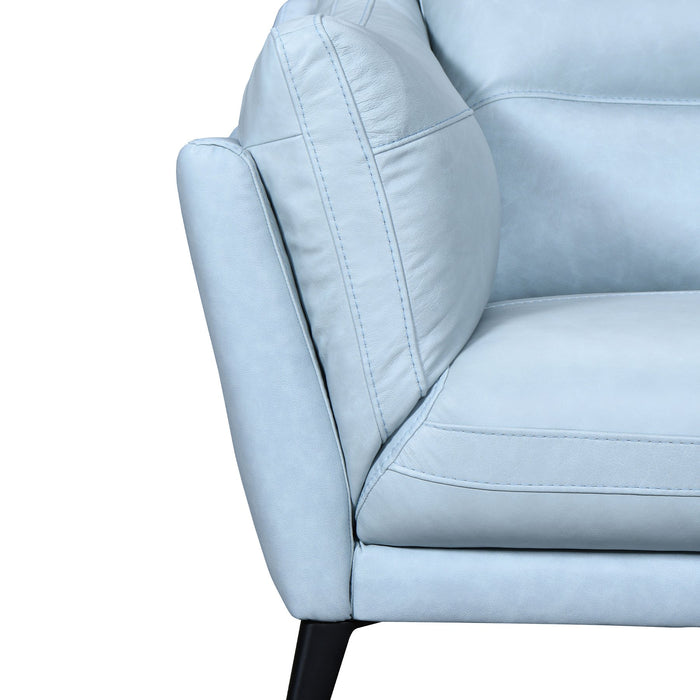 Franz Sky Blue Leather Sofa