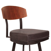 Frisco 26" Counter Height Barstool in Auburn Bay with Brown Faux Leather and Sedona Wood - Furniture City (CA)l