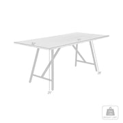 Frinton Outdoor Patio Dark Eucalyptus Wood and Metal Rectangle Dining Table - Furniture City (CA)l