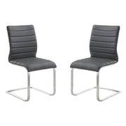 Fusion Contemporary Side Chair In Gray and Stainless Steel - Set of 2 - Furniture City (CA)l
