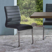 Fusion Contemporary Side Chair In Gray and Stainless Steel - Set of 2 - Furniture City (CA)l