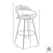 Gardenia 26" Swivel Counter Stool in Black Iron with Vintage Black Faux Leather - Furniture City (CA)l
