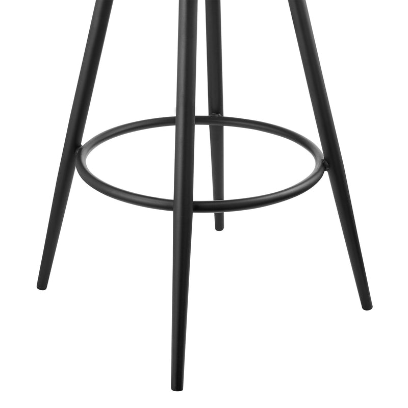 Gardenia 30" Swivel Bar Stool in Black Iron with Vintage Gray Faux Leather - Furniture City (CA)l
