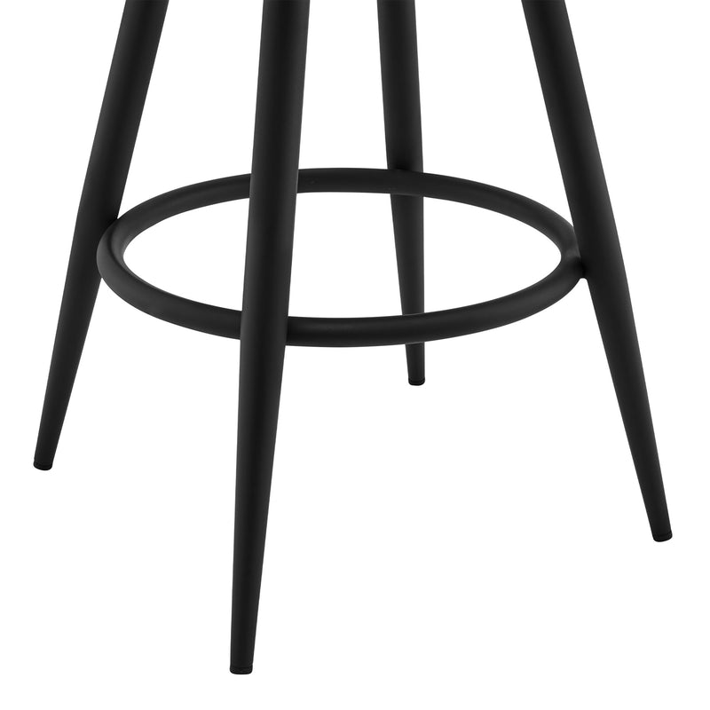 Gabriele 26" Gray Faux Leather and Black Metal Swivel Bar Stool - Furniture City (CA)l