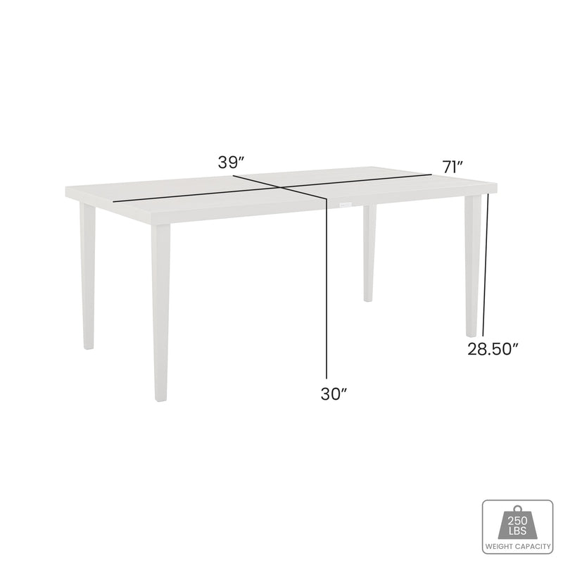 Grenada Outdoor Aluminum Gray Rectangle Dining Table - Furniture City (CA)l
