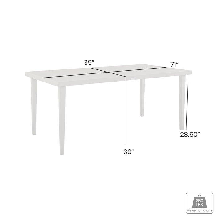 Grenada Outdoor Aluminum Gray Rectangle Dining Table