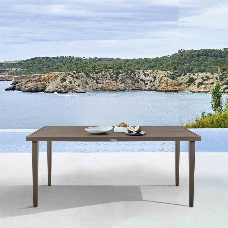 Grenada Outdoor Aluminum Gray Rectangle Dining Table - Furniture City (CA)l