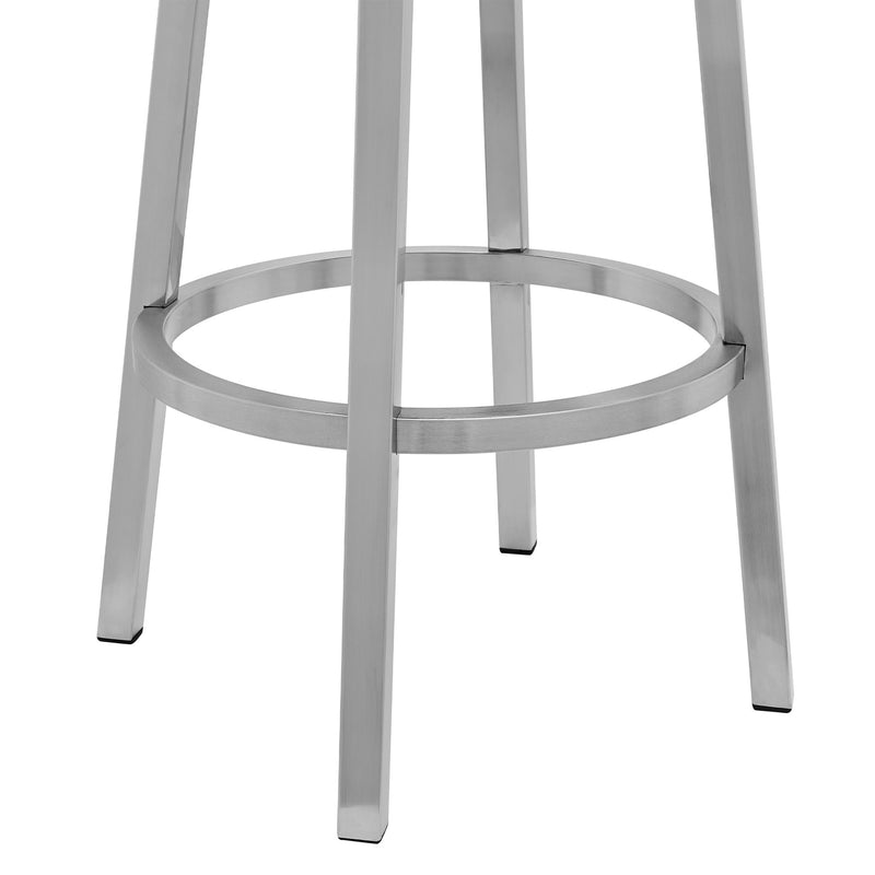Gem 26" Swivel Modern Metal and Gray Faux Leather Bar and Counter Stool - Furniture City (CA)l