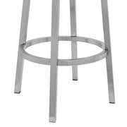 Gem 30" Swivel Modern Metal and Gray Faux Leather Bar and Counter Stool - Furniture City (CA)l