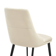 Genesis Upholstered Dining Chair in Beige Faux Leather with Black Metal Legs - Set of 2 - Furniture City (CA)l
