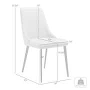 Genesis Upholstered Dining Chair in Taupe Gray Faux Leather with Black Metal Legs - Set of 2 - Furniture City (CA)l