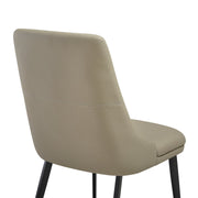 Genesis Upholstered Dining Chair in Taupe Gray Faux Leather with Black Metal Legs - Set of 2 - Furniture City (CA)l