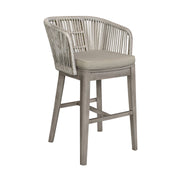 Garnet Outdoor Patio Bar Stool in Gray Acacia Wood and Rope - Furniture City (CA)l
