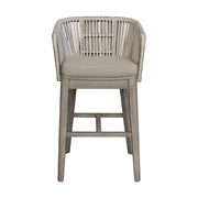 Garnet Outdoor Patio Bar Stool in Gray Acacia Wood and Rope - Furniture City (CA)l