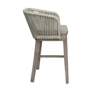 Garnet Outdoor Patio Bar Stool in Gray Acacia Wood and Rope - Furniture City (CA)l