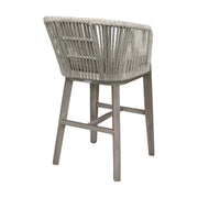 Garnet Outdoor Patio Bar Stool in Gray Acacia Wood and Rope - Furniture City (CA)l