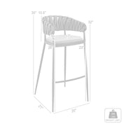 Giovanni 26" Counter Stool in Black Metal with Gray Fabric and Faux Leather - Furniture City (CA)l