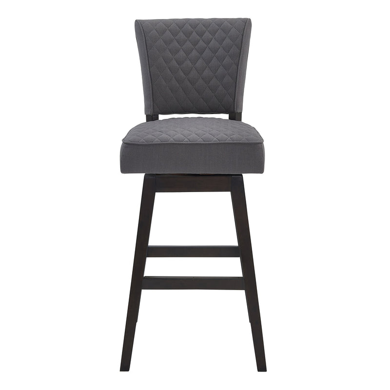 Gia 26" Counter Height Swivel Gray Fabric and Espresso Wood Bar Stool - Furniture City (CA)l
