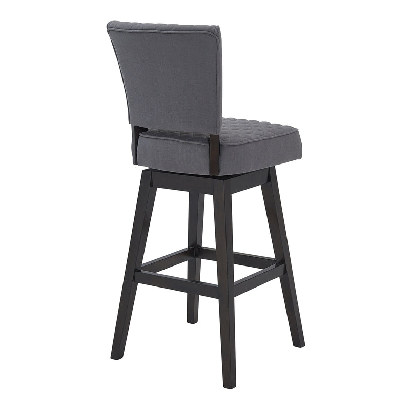 Gia 26" Counter Height Swivel Gray Fabric and Espresso Wood Bar Stool - Furniture City (CA)l