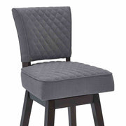 Gia 26" Counter Height Swivel Gray Fabric and Espresso Wood Bar Stool - Furniture City (CA)l