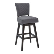 Gia 30" Bar Height Swivel Gray Fabric and Espresso Wood Bar Stool - Furniture City (CA)l