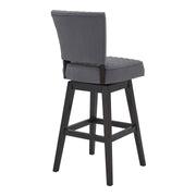 Gia 30" Bar Height Swivel Gray Fabric and Espresso Wood Bar Stool - Furniture City (CA)l