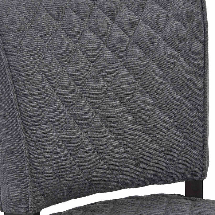 Gia 30" Bar Height Swivel Gray Fabric and Espresso Wood Bar Stool