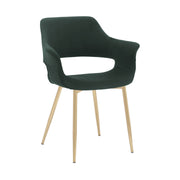 Gigi Green Velvet Dining Room Chair with Gold Metal Legs - Set of 2 - Furniture City (CA)l