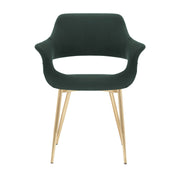 Gigi Green Velvet Dining Room Chair with Gold Metal Legs - Set of 2 - Furniture City (CA)l