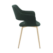 Gigi Green Velvet Dining Room Chair with Gold Metal Legs - Set of 2 - Furniture City (CA)l