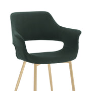 Gigi Green Velvet Dining Room Chair with Gold Metal Legs - Set of 2 - Furniture City (CA)l