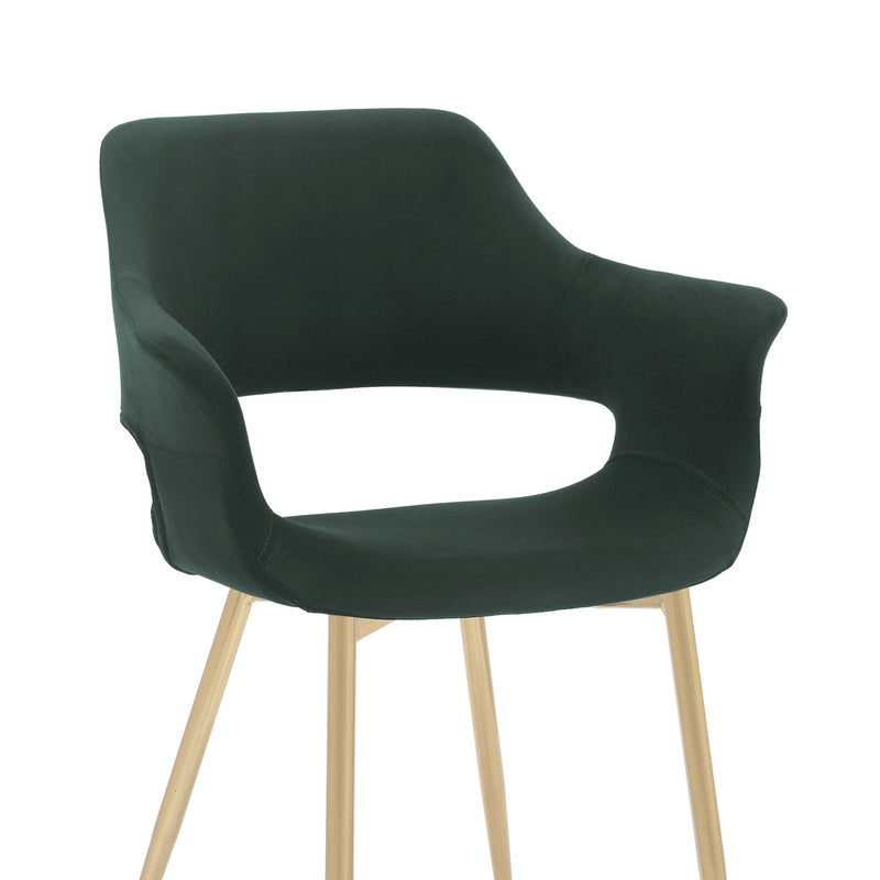 Gigi Green Velvet Dining Room Chair with Gold Metal Legs - Set of 2 - Furniture City (CA)l
