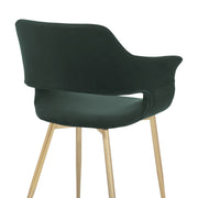 Gigi Green Velvet Dining Room Chair with Gold Metal Legs - Set of 2 - Furniture City (CA)l