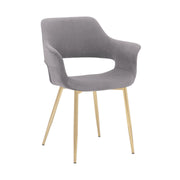Gigi Gray Velvet Dining Room Chair with Gold Metal Legs - Set of 2 - Furniture City (CA)l