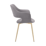 Gigi Gray Velvet Dining Room Chair with Gold Metal Legs - Set of 2 - Furniture City (CA)l