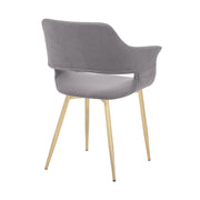 Gigi Gray Velvet Dining Room Chair with Gold Metal Legs - Set of 2 - Furniture City (CA)l